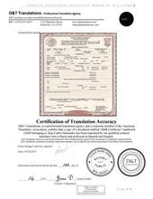 Certified translation of birth certificate from Spanish to English